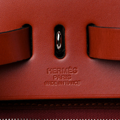 Hermes Military Toile Vache Hunter Herbag a Dos Zip Retourne Backpack Rouge H 6 of 10