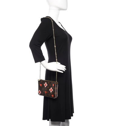 Louis Vuitton Monogram Blooming Flowers Double Zip Pochette 2 of 11