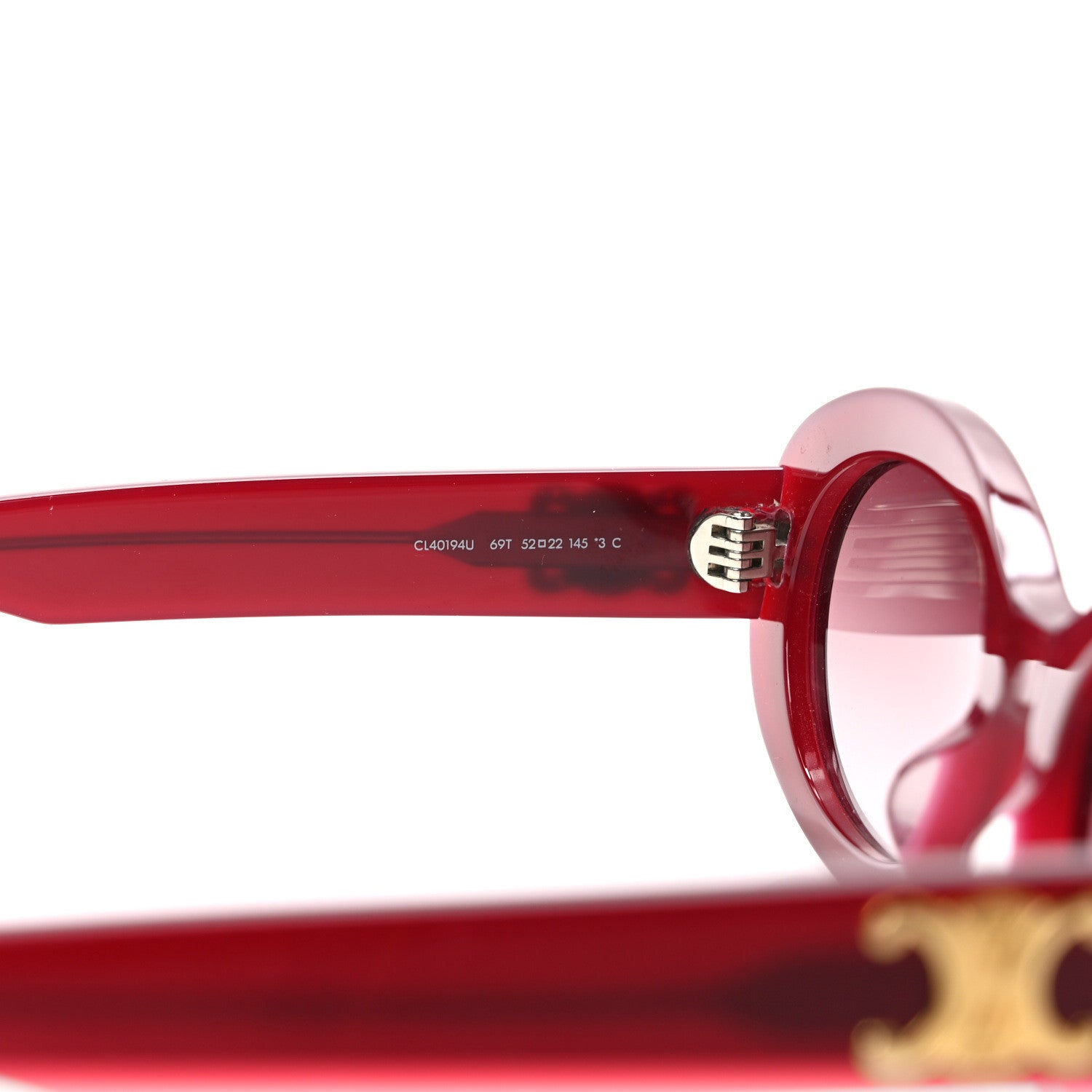 Celine Acetate Triomphe 01 Sunglasses CL 40194U Milky Burgundy 7 of 7