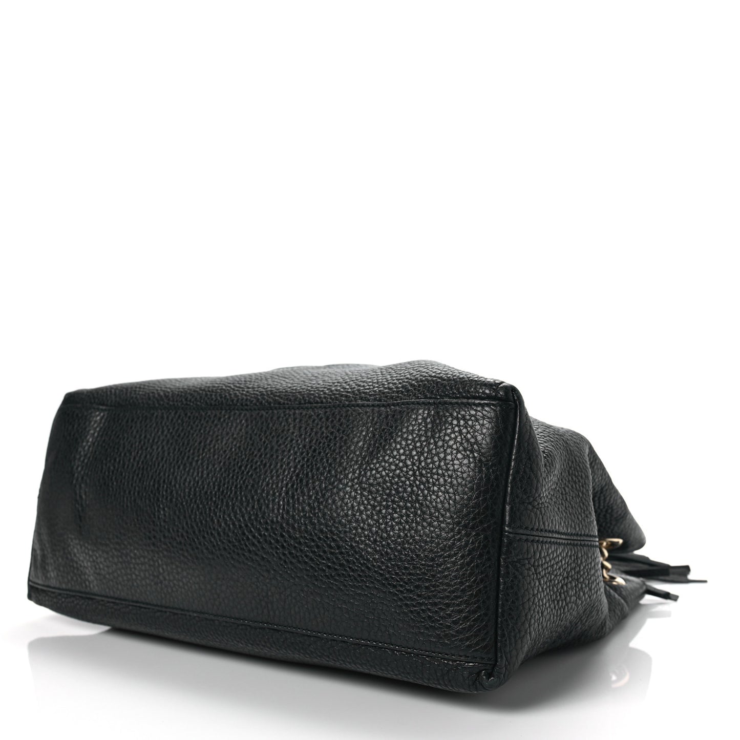 Pebbled Calfskin Medium Soho Chain Shoulder Bag Black