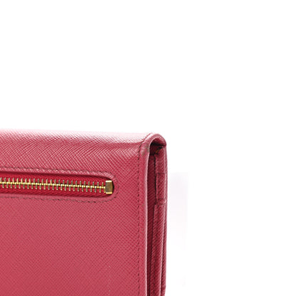 Prada Saffiano Metal Flap Wallet Peonia 9 of 12