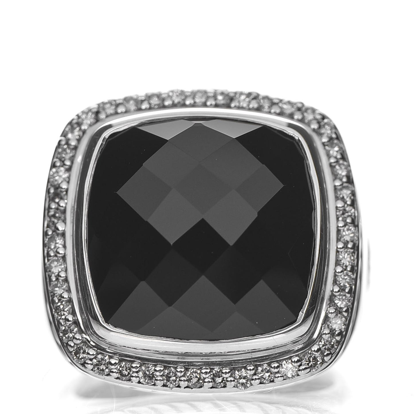Sterling Silver Diamond Black Onyx 14mm Albion Statement Ring 52 6