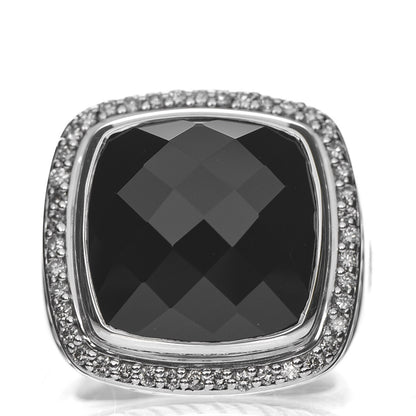 David Yurman Sterling Silver Diamond Black Onyx 14mm Albion Statement Ring 52 6 1 of 5