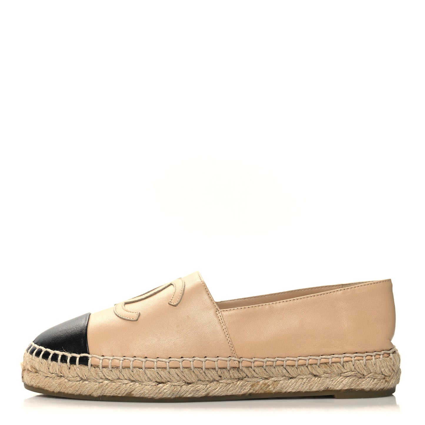 Lambskin CC Espadrilles 36 Beige Black