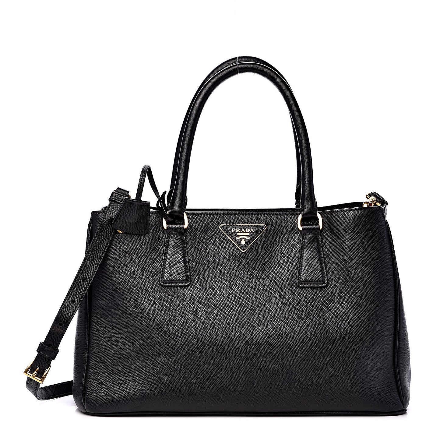 Saffiano Lux Medium Tote Black