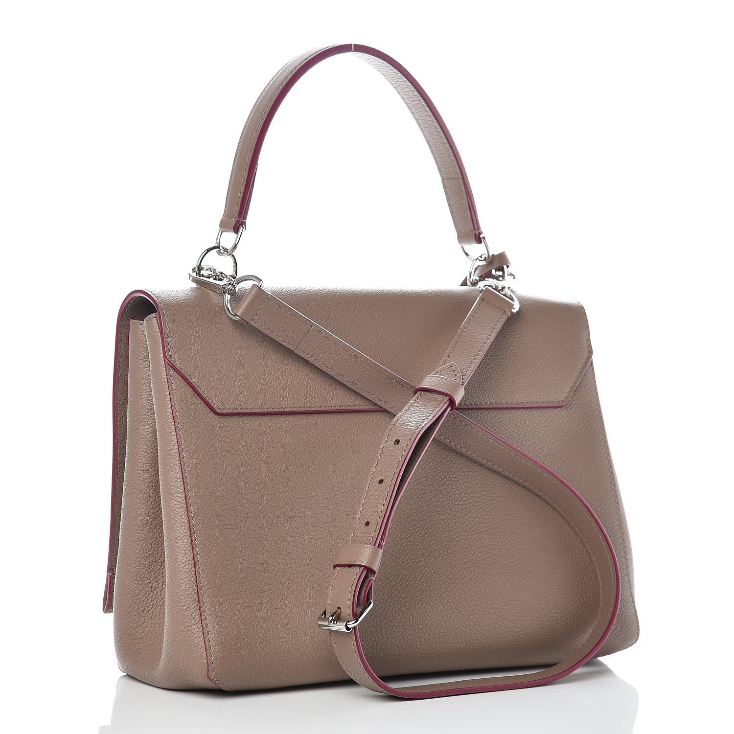 Louis Vuitton Soft Calfskin Lockme II Top Handle Taupe Glace 3 of 9