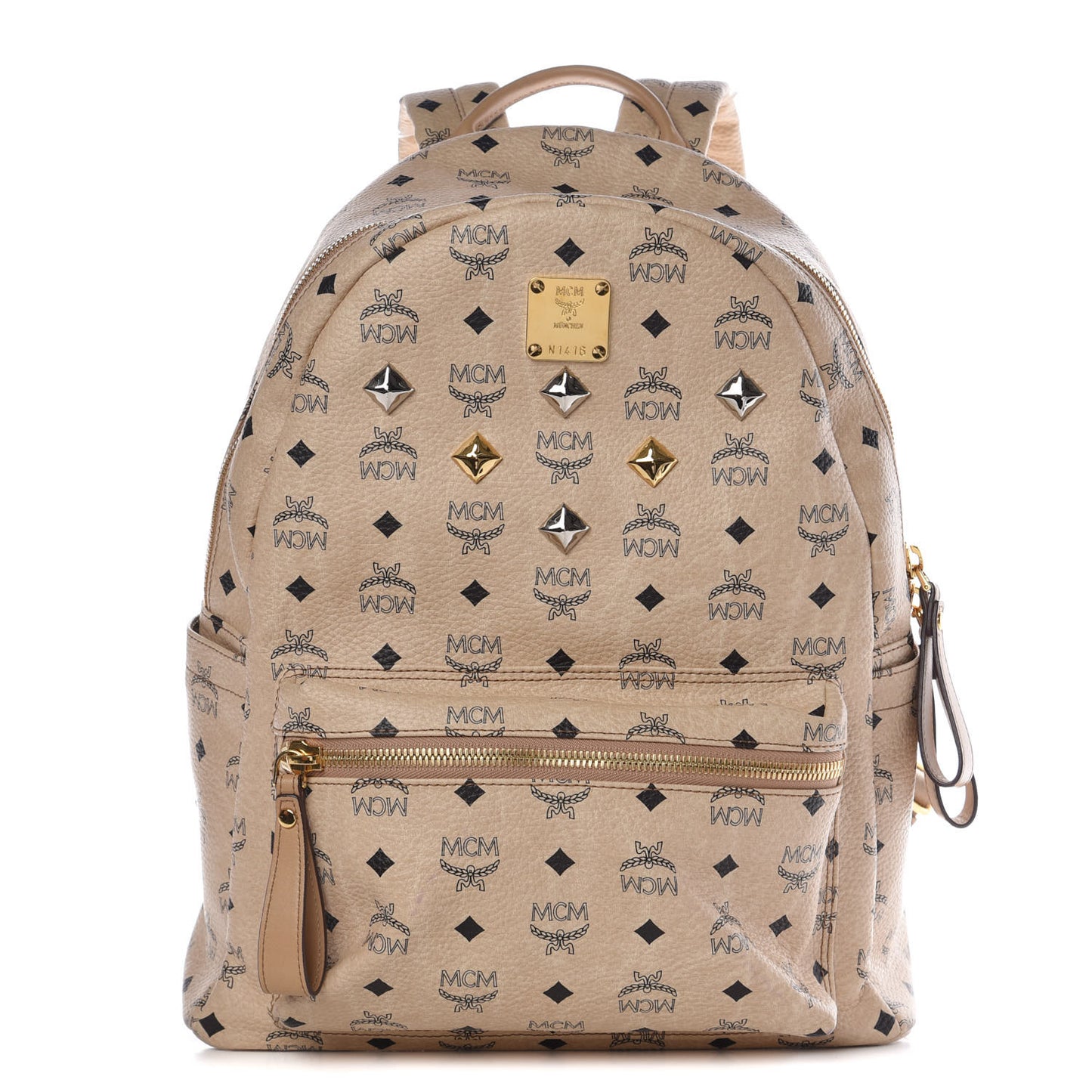 Visetos Medium Studded Stark Backpack Beige