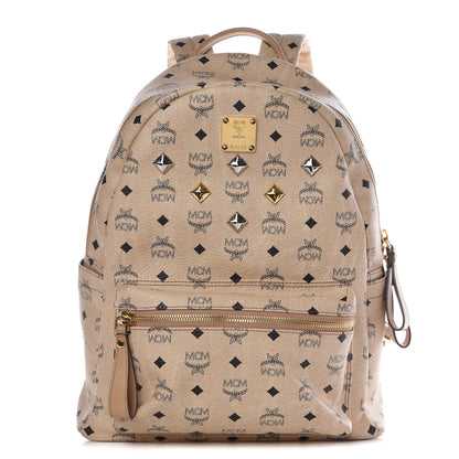 MCM Visetos Medium Studded Stark Backpack Beige 1 of 14