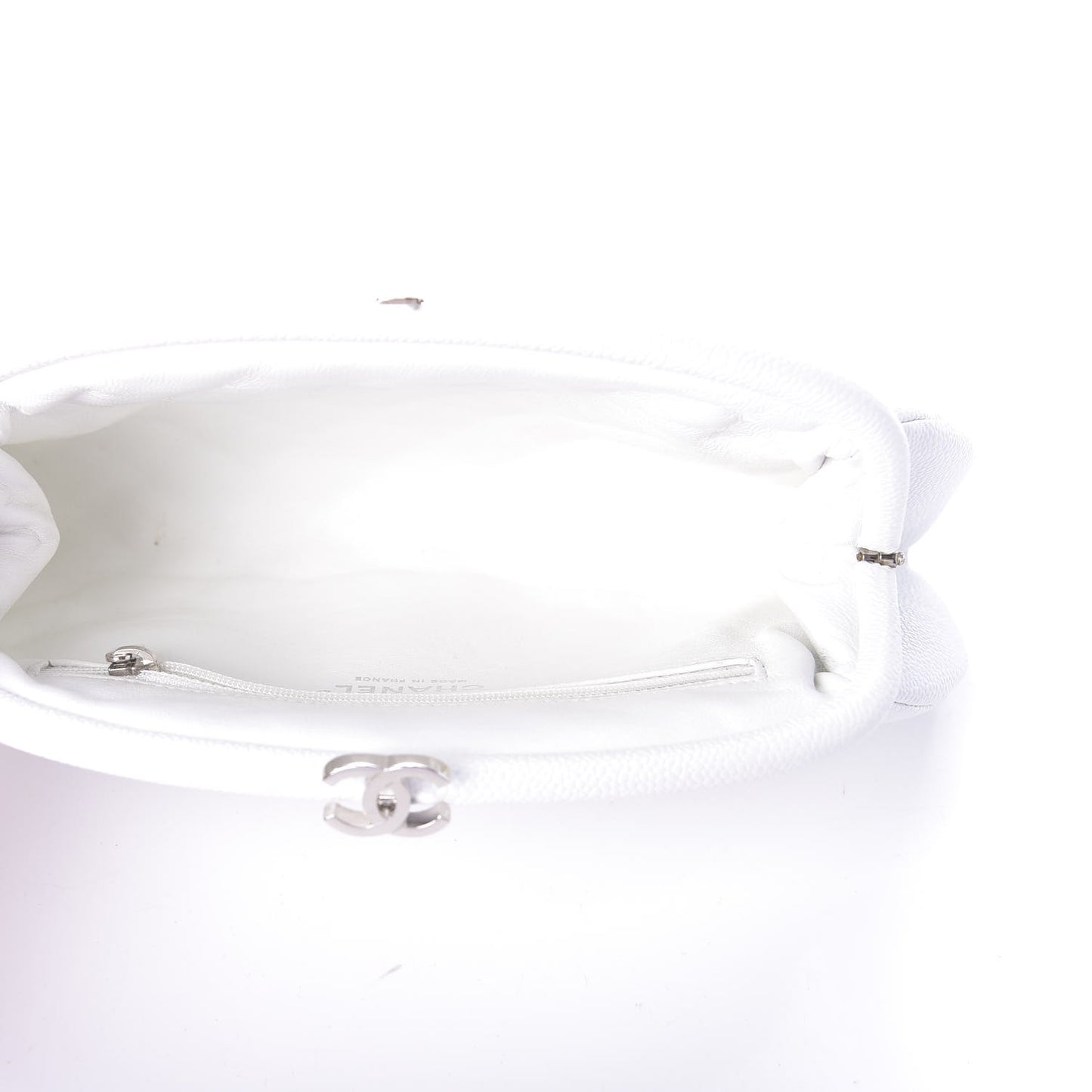 Caviar Quilted Timeless Clutch White