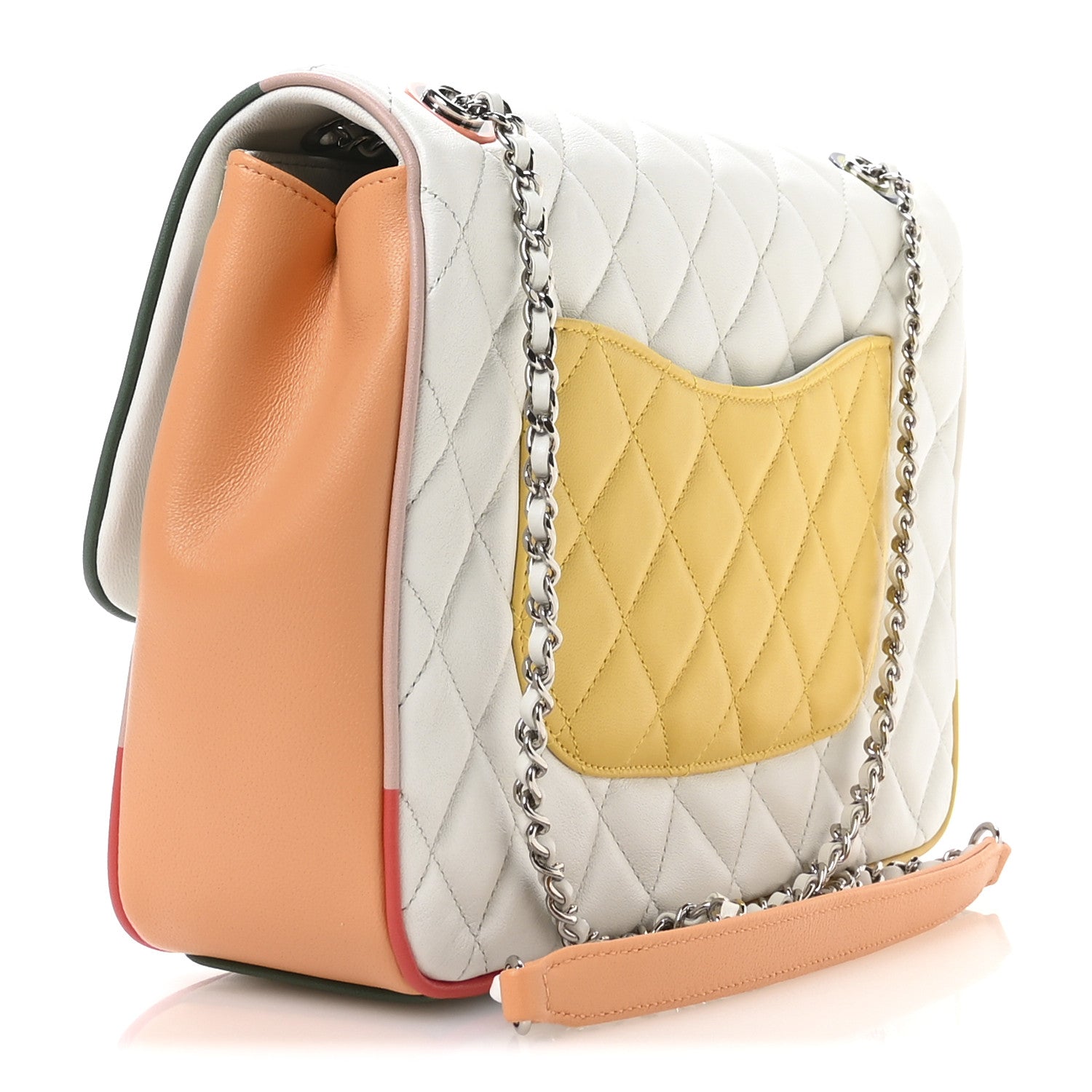 Chanel Lambskin Quilted Jumbo Cuba Color Flap White Multicolor 3 of 10