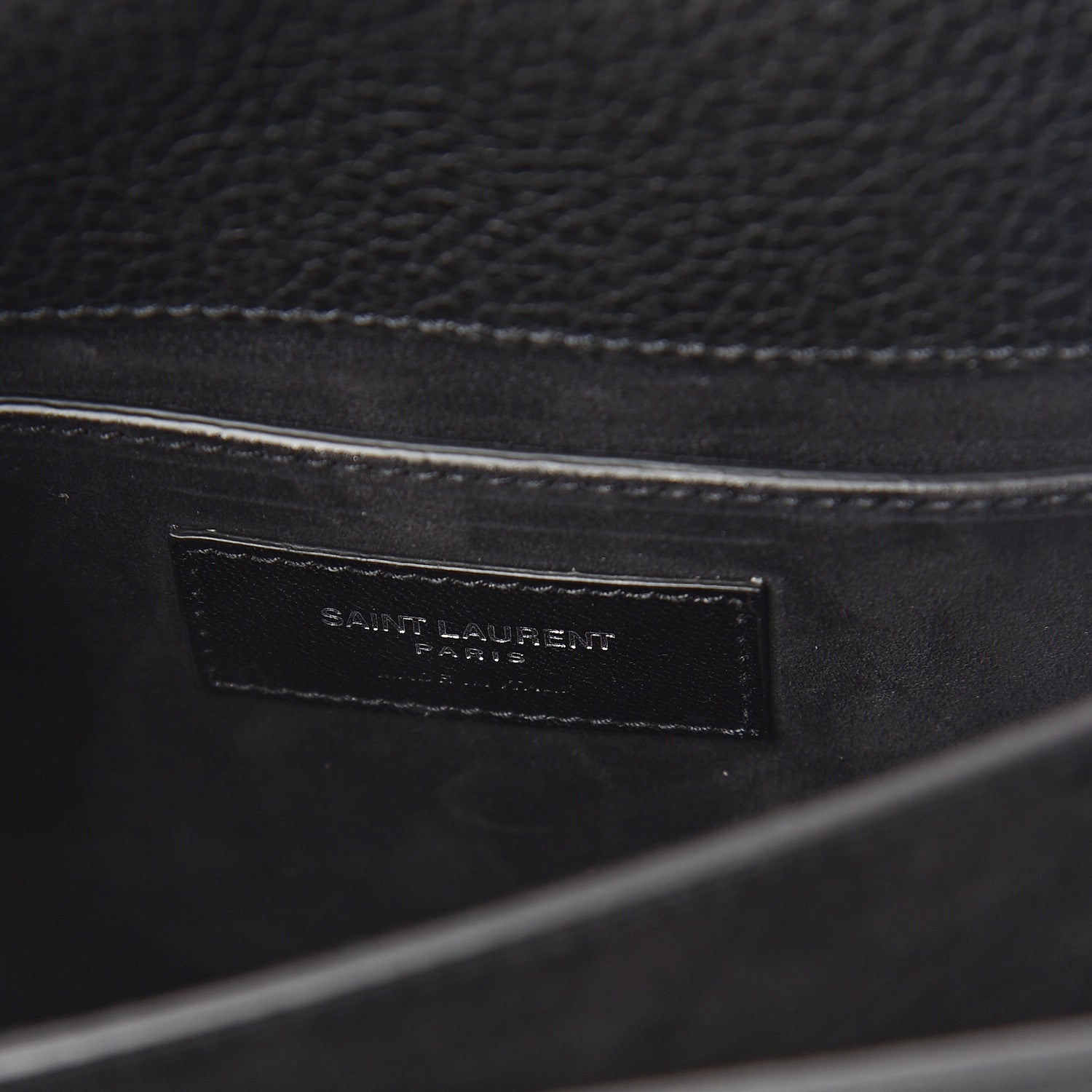 Saint Laurent Grained Calfskin Medium Monogram Sunset Satchel Black 5 of 8