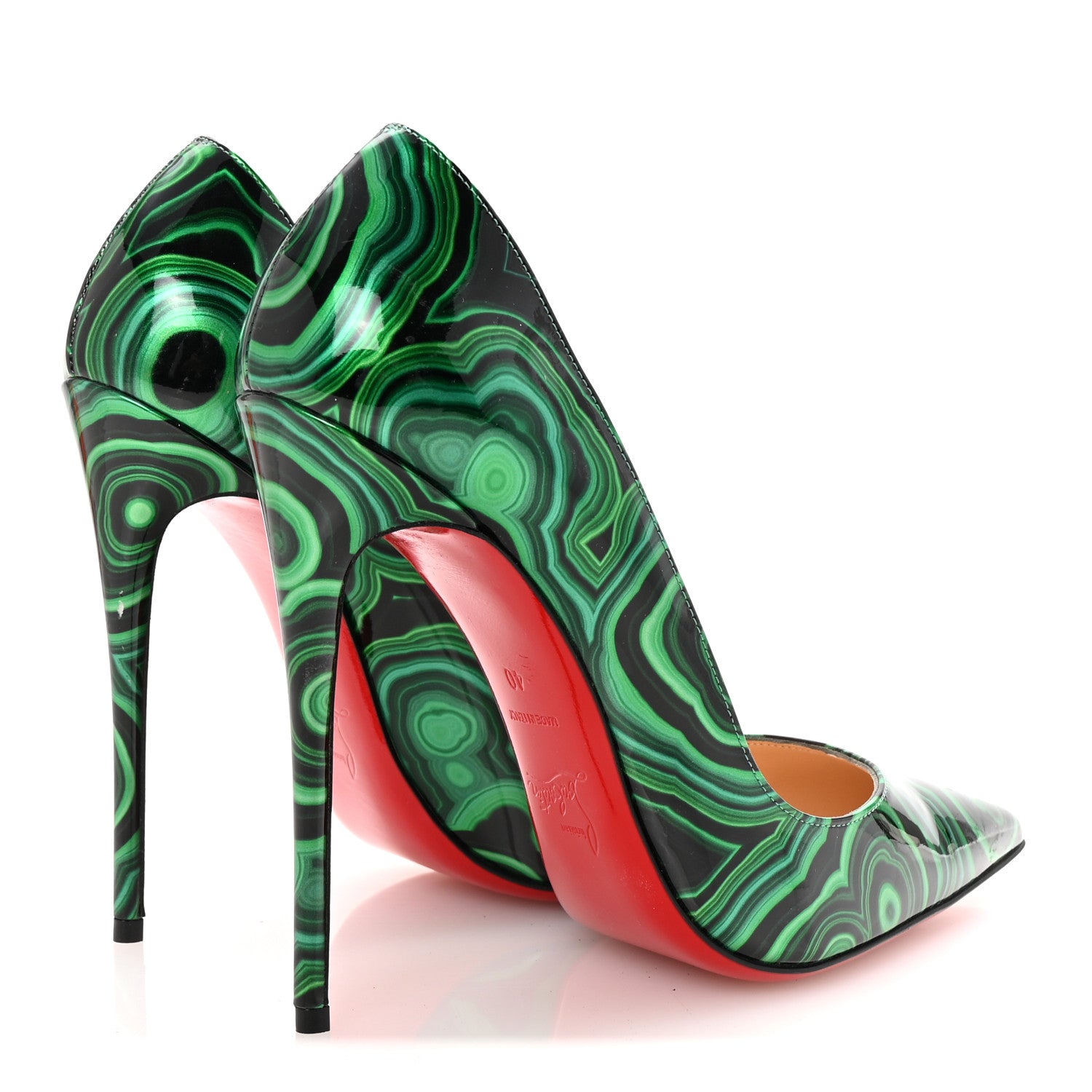Christian Louboutin Patent Malachite So Kate 120 Pumps 40 Vert 5 of 8
