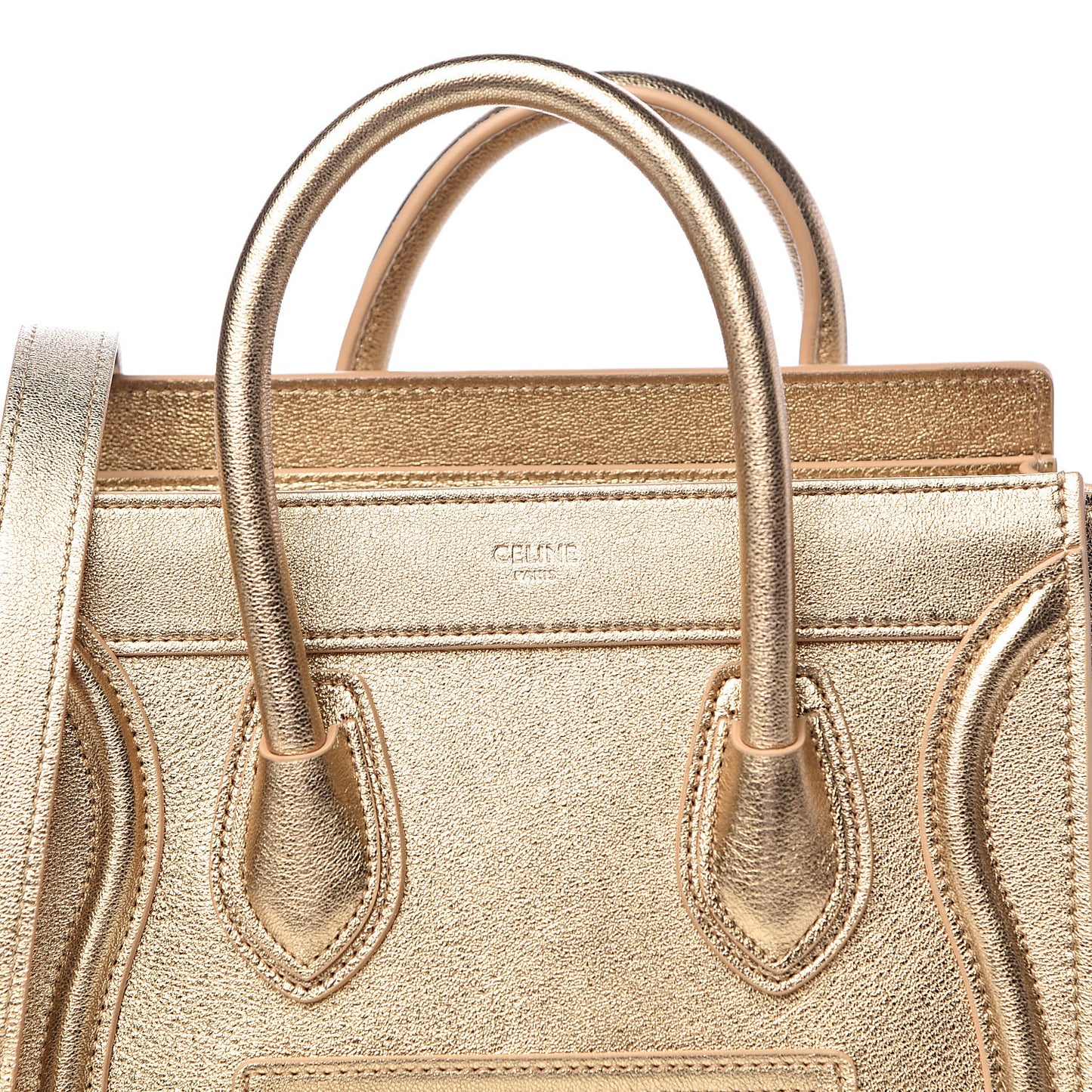 Laminated Lambskin Nano Luggage Gold