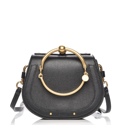 Chloe Calfskin Suede Small Nile Bracelet Bag Black 1 of 8
