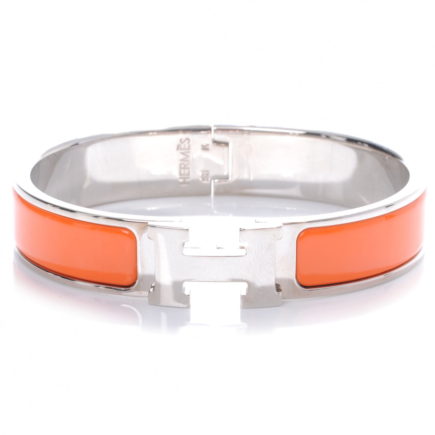 Hermes Narrow Enamel Clic Clac H Bracelet PM Orange 1 of 5