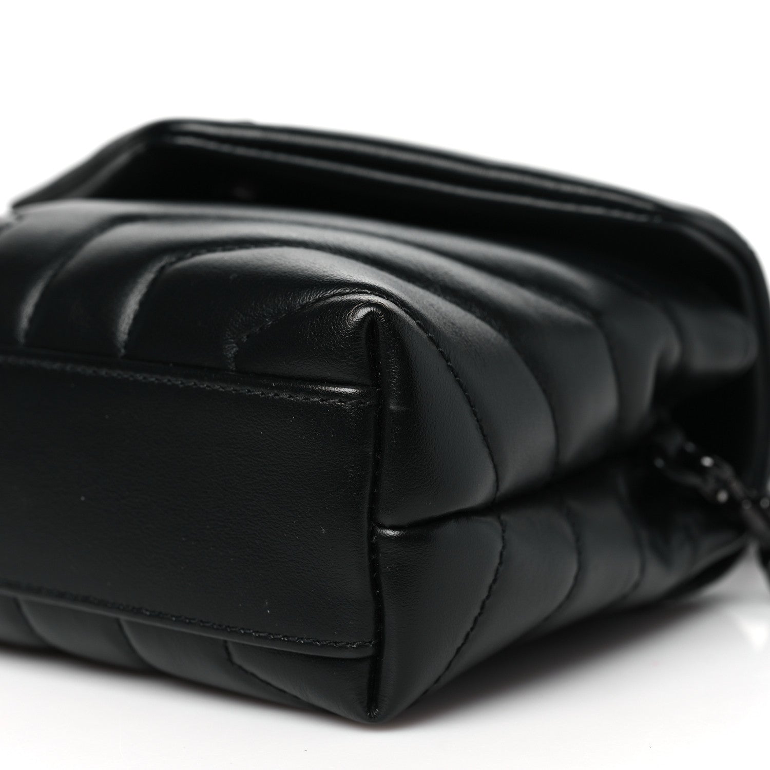 Saint Laurent Calfskin Y Quilted Monogram Monochrome Toy Loulou Crossbody Bag Black 10 of 10