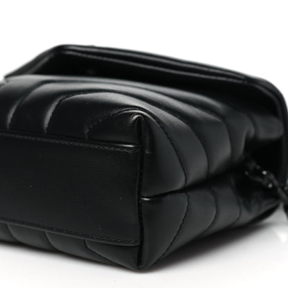 Saint Laurent Calfskin Y Quilted Monogram Monochrome Toy Loulou Crossbody Bag Black 10 of 10