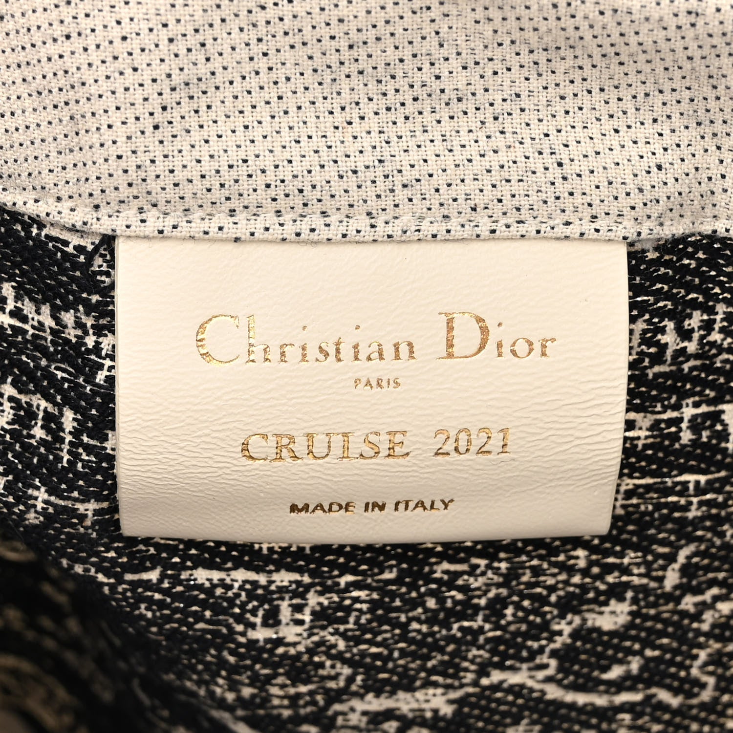 Christian Dior Canvas Print Cruise Tote Black White 6 of 9