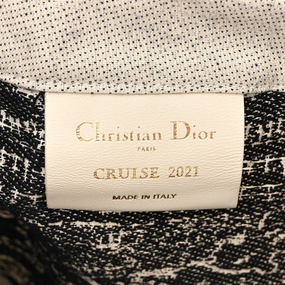 Christian Dior Canvas Print Cruise Tote Black White 6 of 9