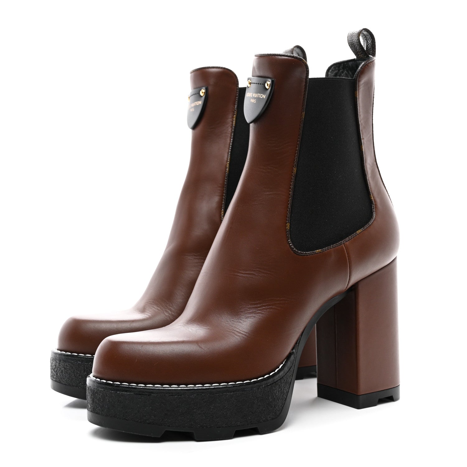 Louis Vuitton LV BEAUBOURG ANKLE BOOT 38.5 Cognac 3 of 9