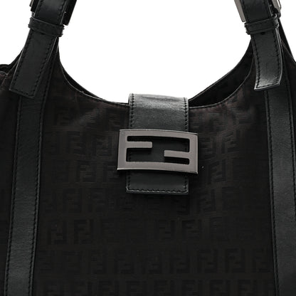 Fendi Zucchino Vitello Shoulder Bag Black Moro 8 of 10
