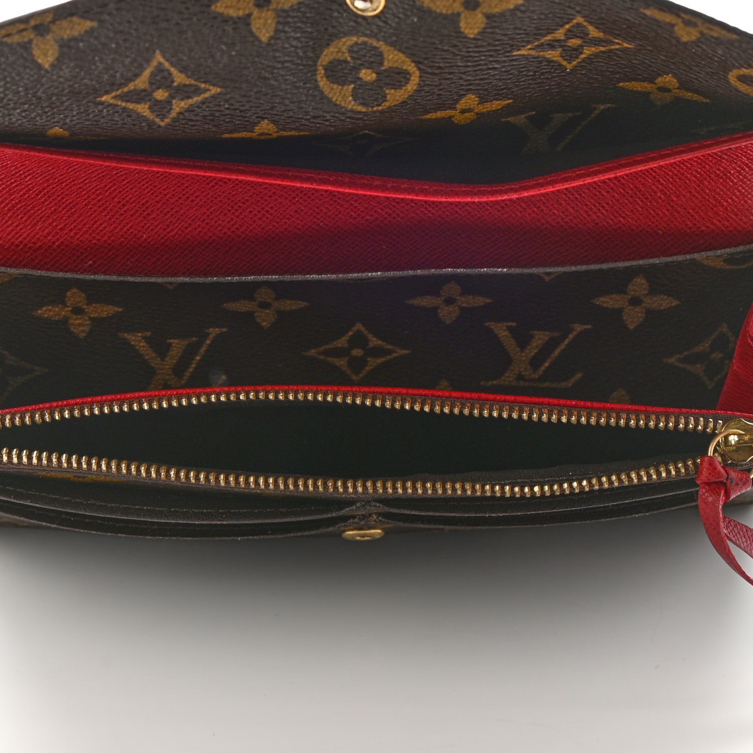 Louis Vuitton Monogram Emilie Wallet Red 5 of 17