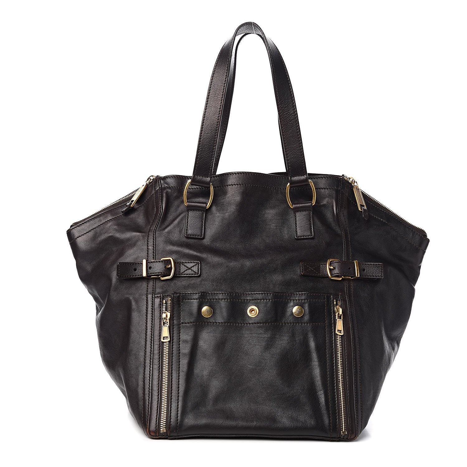 Saint Laurent Calfskin Medium Downtown Brown 1 of 12