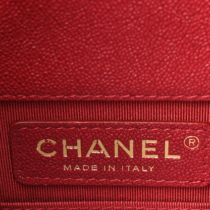 Chanel Caviar Quilted North South Boy Flap Red 6 of 10