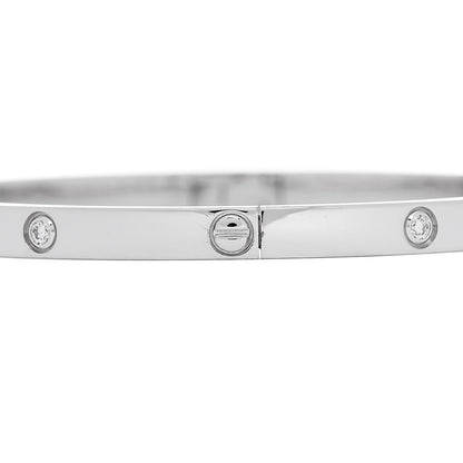 Cartier 18K White Gold 10 Diamond Small LOVE Bracelet 16 4 of 6