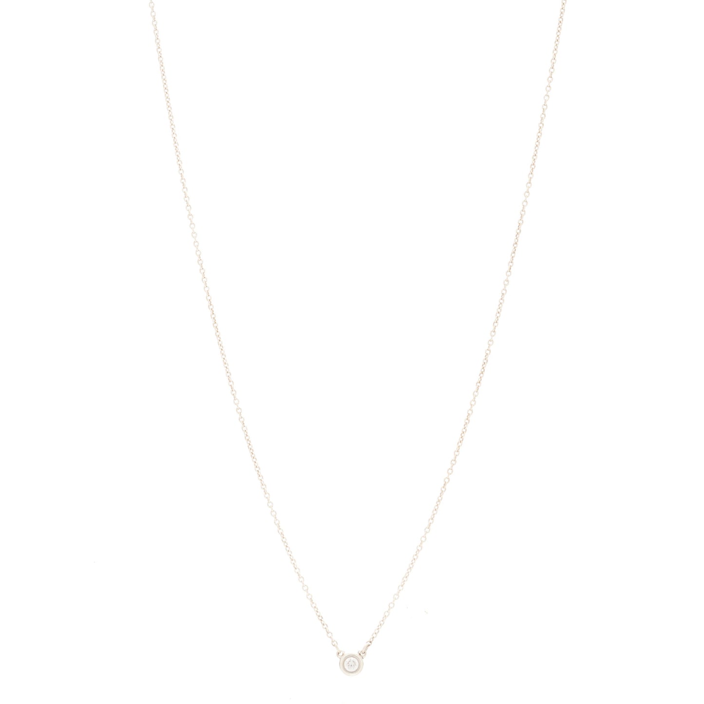 Sterling Silver Diamond .07ct Elsa Peretti Diamonds by the Yard Pendant Necklace