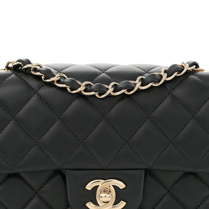 Chanel Lambskin Quilted Mini Rectangular Flap Black 8 of 12