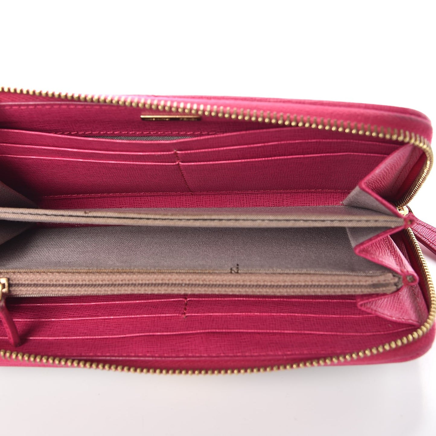 Zucca Spalmati Vitello Elite Zip Around Wallet Tobacco Ciclamino