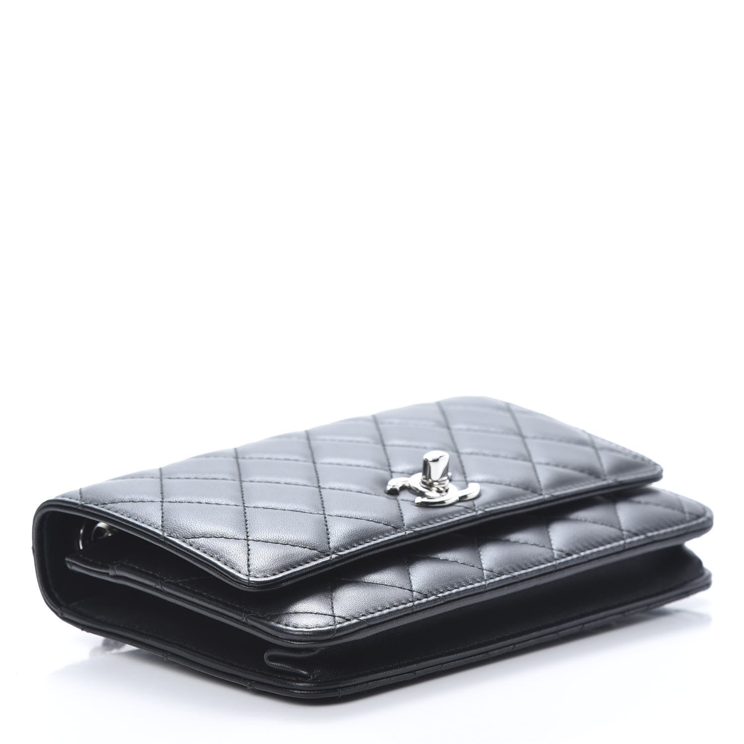 Chanel Lambskin Quilted Trendy CC Wallet On Chain WOC Black 4 of 14