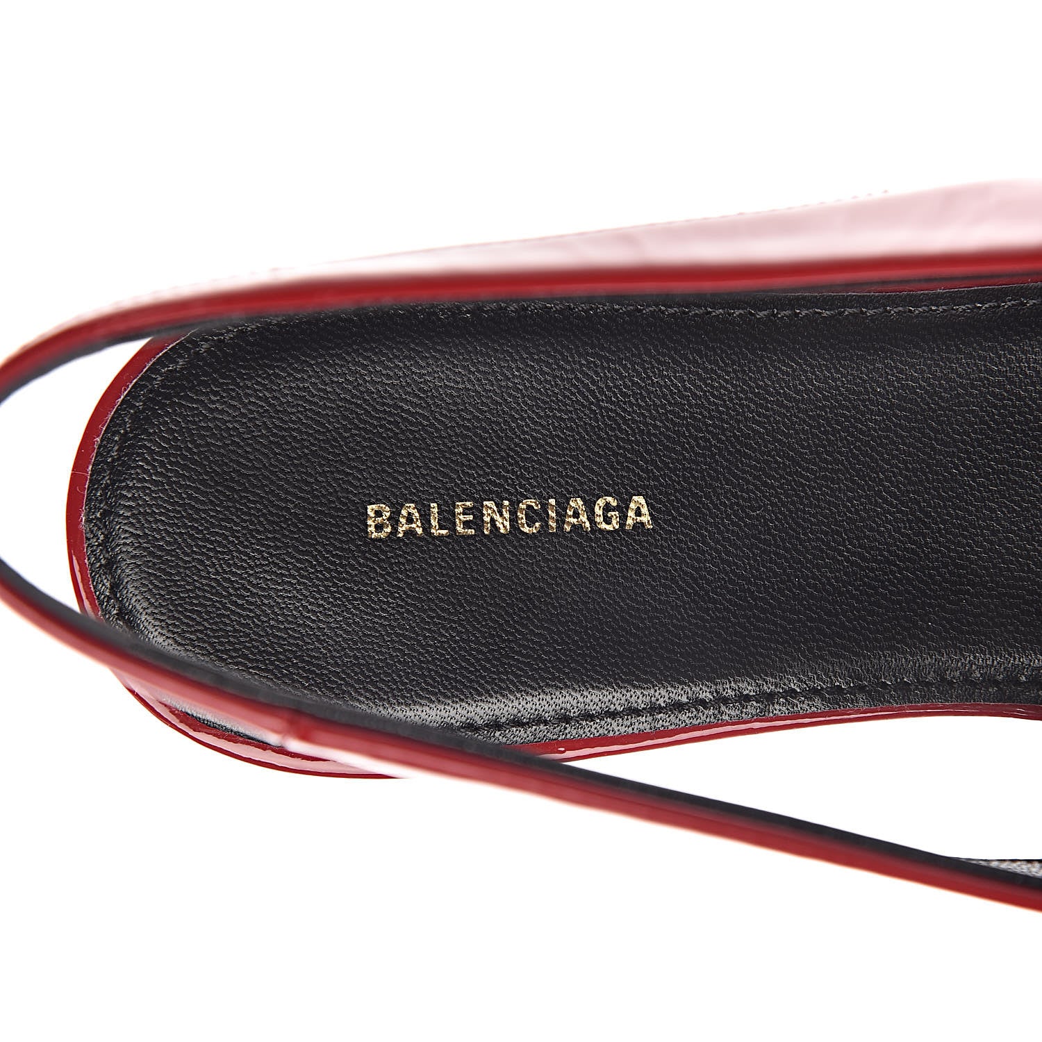 Balenciaga Patent BB Knife Pointy Toe Slingback Flats 39 Rouge Cardinal 6 of 9