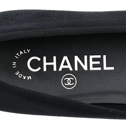 Chanel Corduroy Grosgrain CC Cap Toe Ballerina Flats 39.5 Black 7 of 10