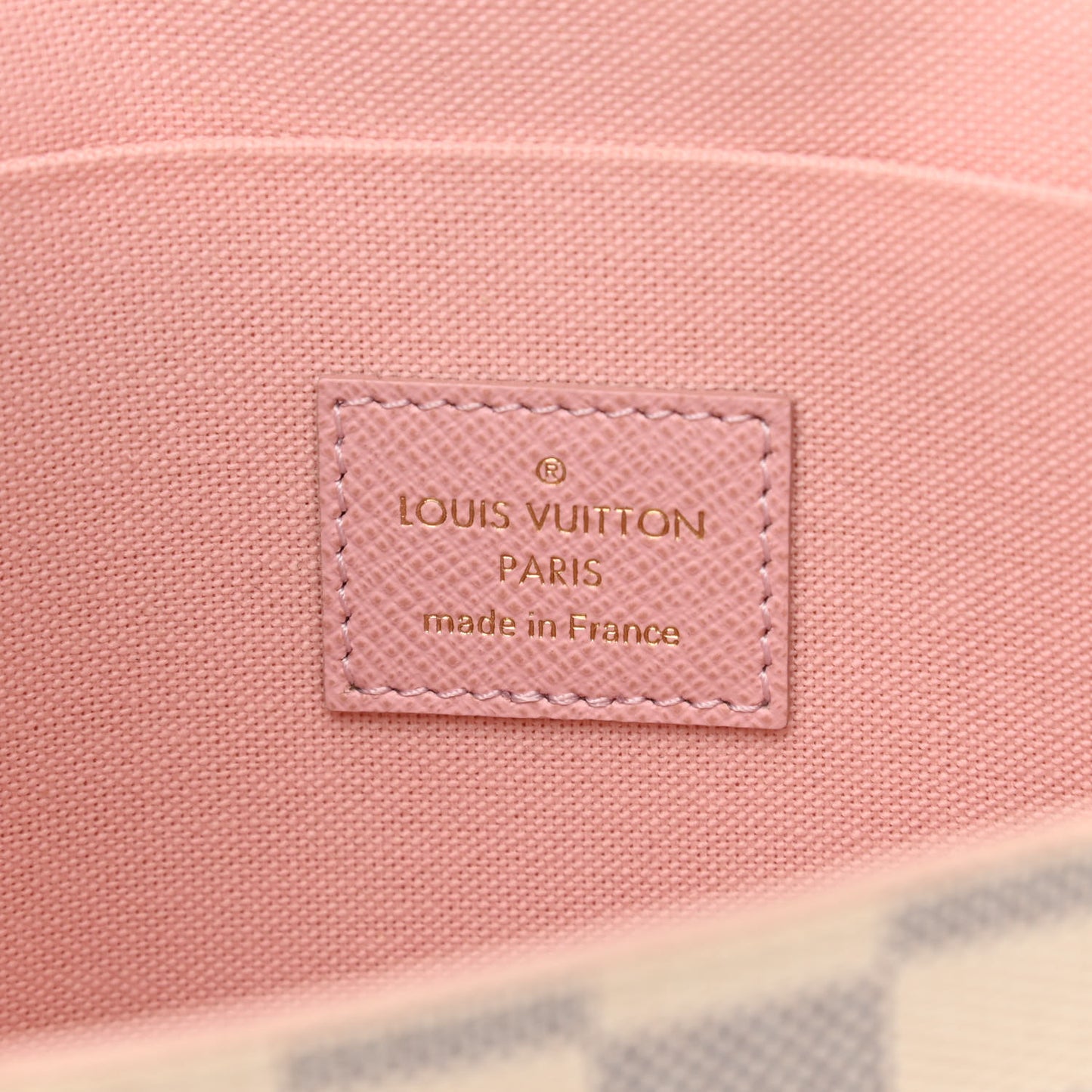 Damier Azur Pochette Felicie Chain Wallet Rose Ballerine