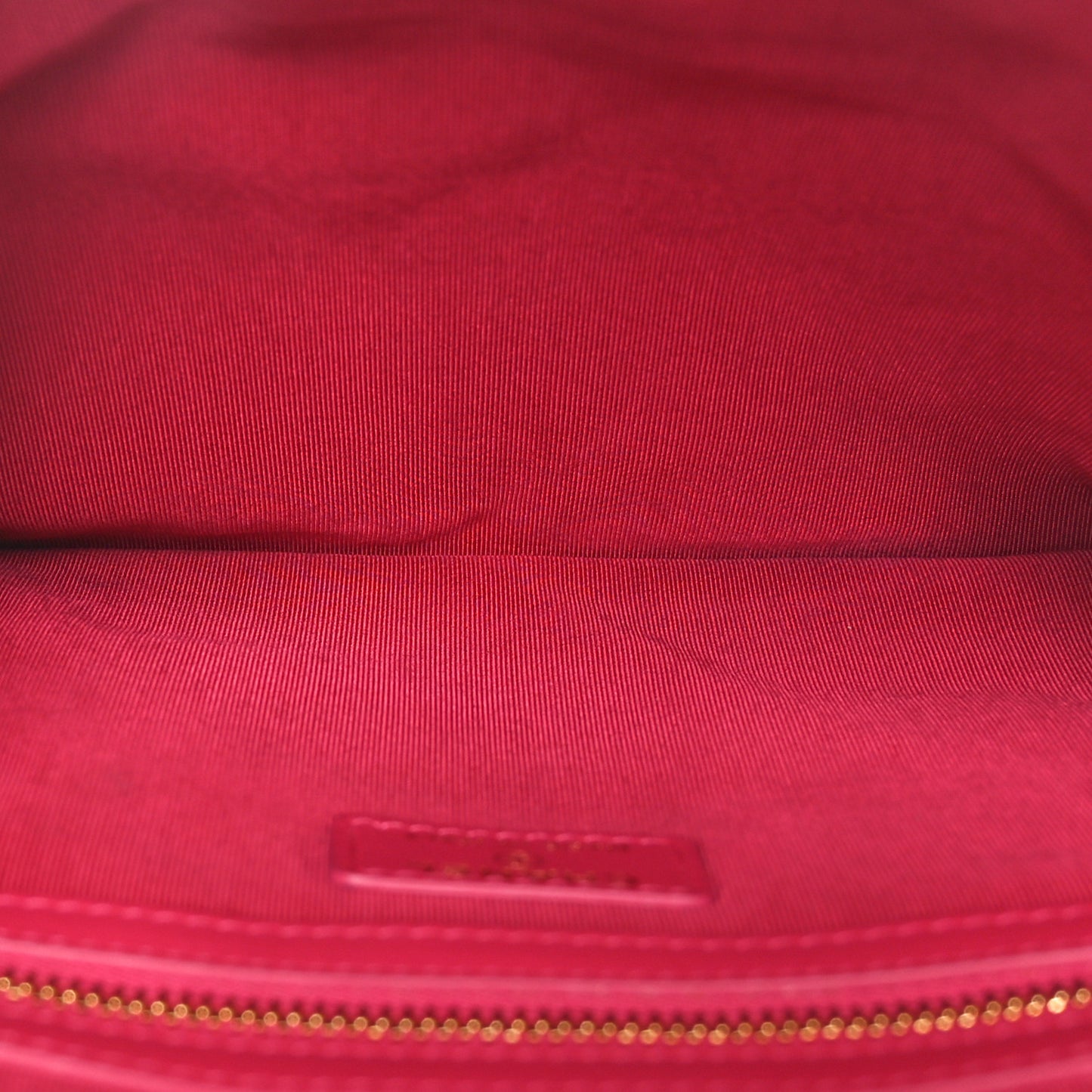 Shiny Goatskin Quilted Chanel 19 Pouch Dark Pink