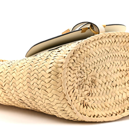 Chloe Raffia Grain Calfskin Medium Marcie Basket White 9 of 9