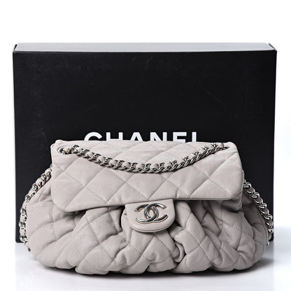 Chanel Washed Lambskin Quilted Medium Chain Around Messenger Grey 11 of 11