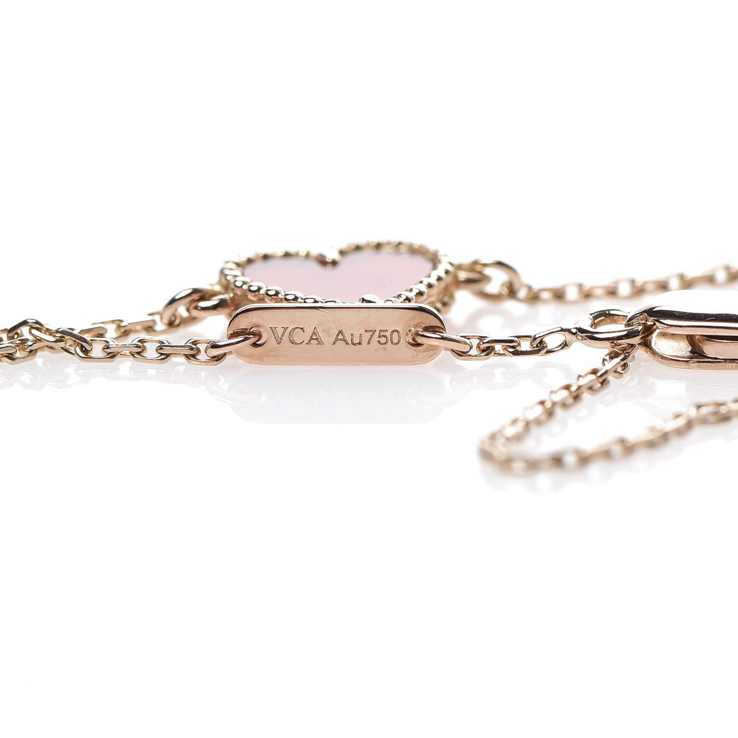 18K Rose Gold Carnelian Sweet Alhambra Heart Bracelet