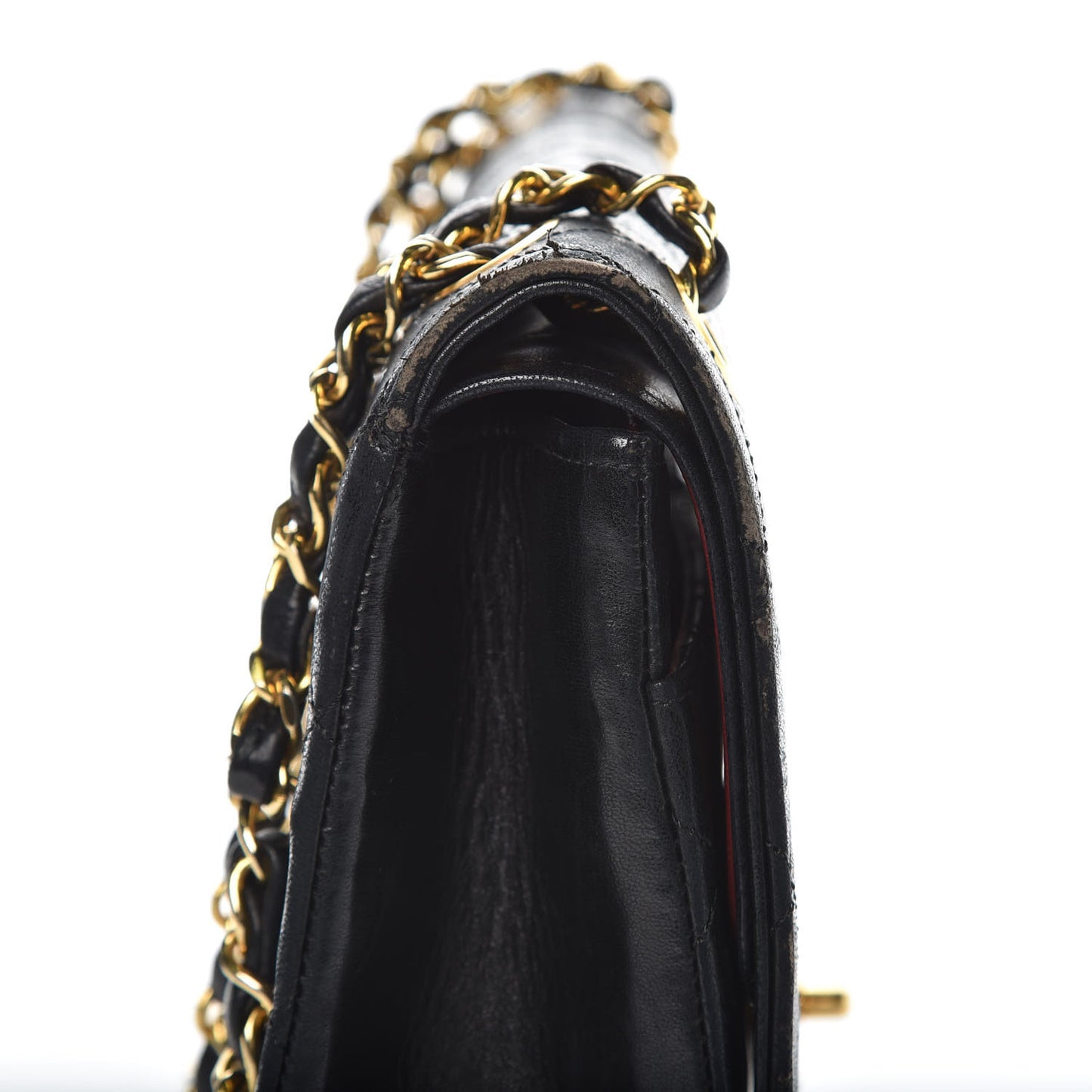 Lambskin Quilted Medium Double Flap Black