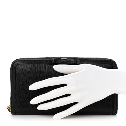 Prada Vitello Move Bow Zip Around Wallet Black 2 of 10