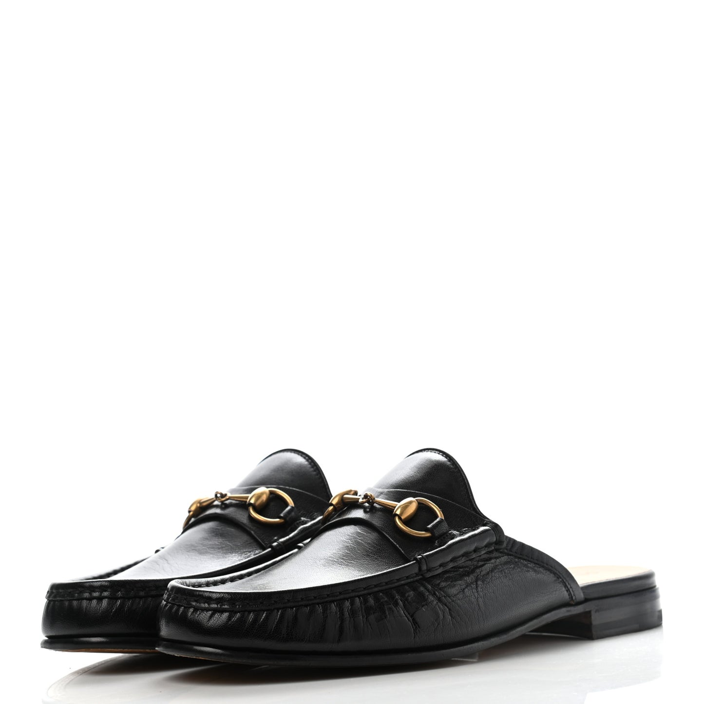 Goatskin Mens Horsebit Slippers 10 Black