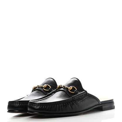 Gucci Goatskin Mens Horsebit Slippers 10 Black 3 of 8