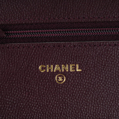 Chanel Caviar Quilted Boy Wallet On Chain WOC Dark Purple 6 of 8