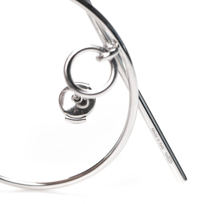 Hermes Sterling Silver MM Loop Earrings 5 of 6