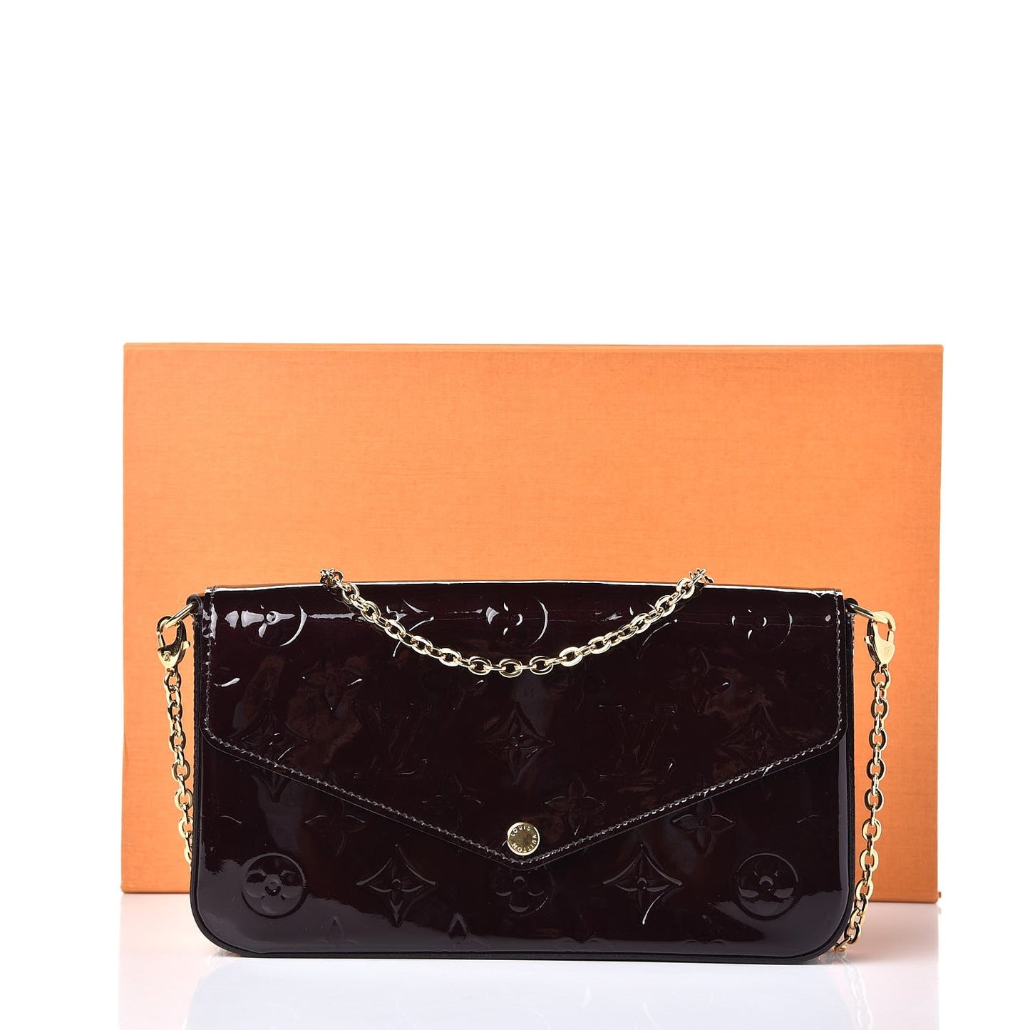 Vernis Pochette Felicie Chain Wallet Amarante