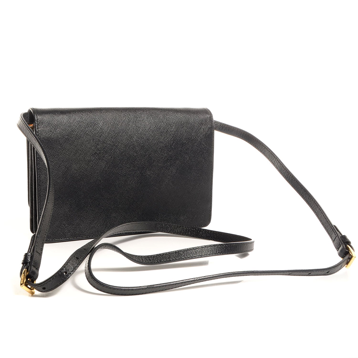 Prada Saffiano Metal Flap Wallet Nero Black 4 of 11