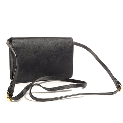 Prada Saffiano Metal Flap Wallet Nero Black 4 of 11