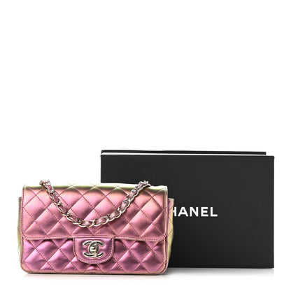 Chanel Iridescent Lambskin Quilted Mini Rectangular Flap Purple 10 of 10
